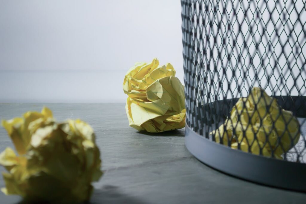 Müll Papier Papierkorb Mülltrennung Wichtiger Schritt zur Nachhaltigkeit